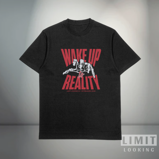 CAMISETA WAKE UP - BLACK & RED