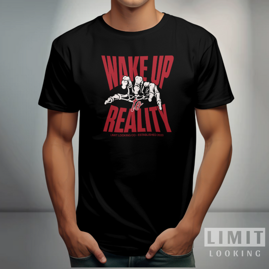 CAMISETA WAKE UP - BLACK & RED