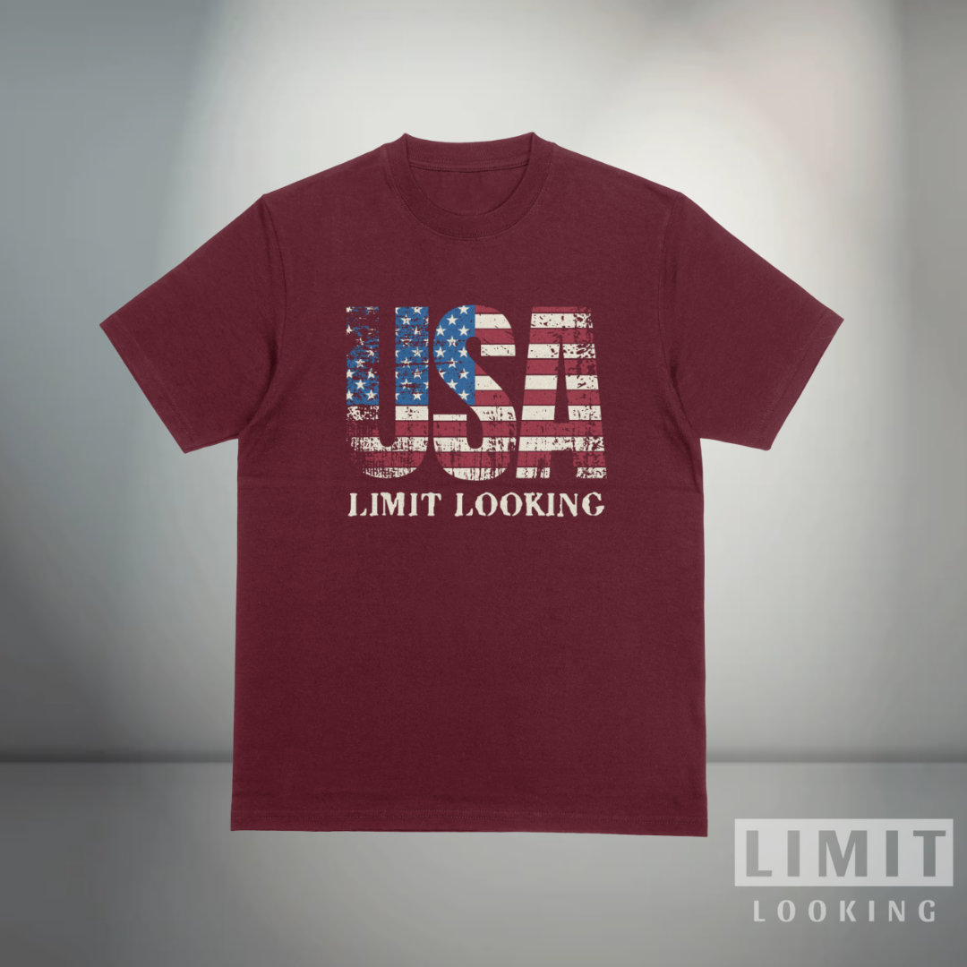 CAMISETA USA - ROJO VINO