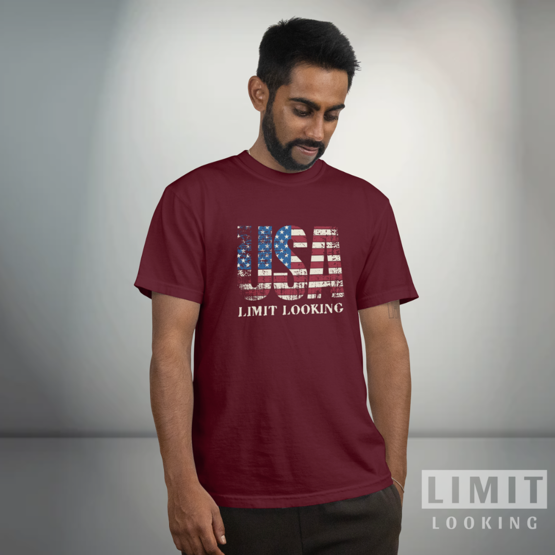 CAMISETA USA - ROJO VINO